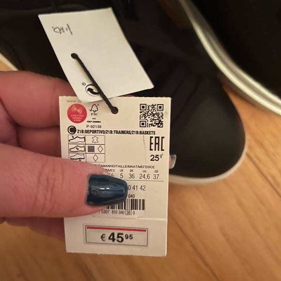 ZARA $100 black Ginuwine Real Leather platform flatform shoes sneakers runners 7 - Picture 8 of 8